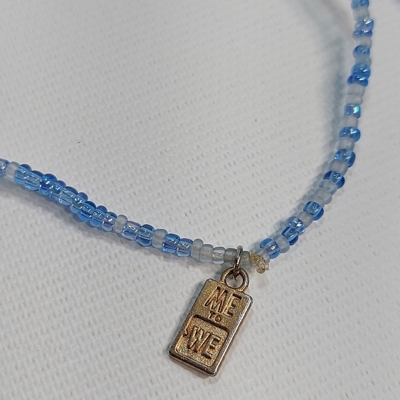 Me to We beaded Long Blue & White Necklace - Picture 6 of 8